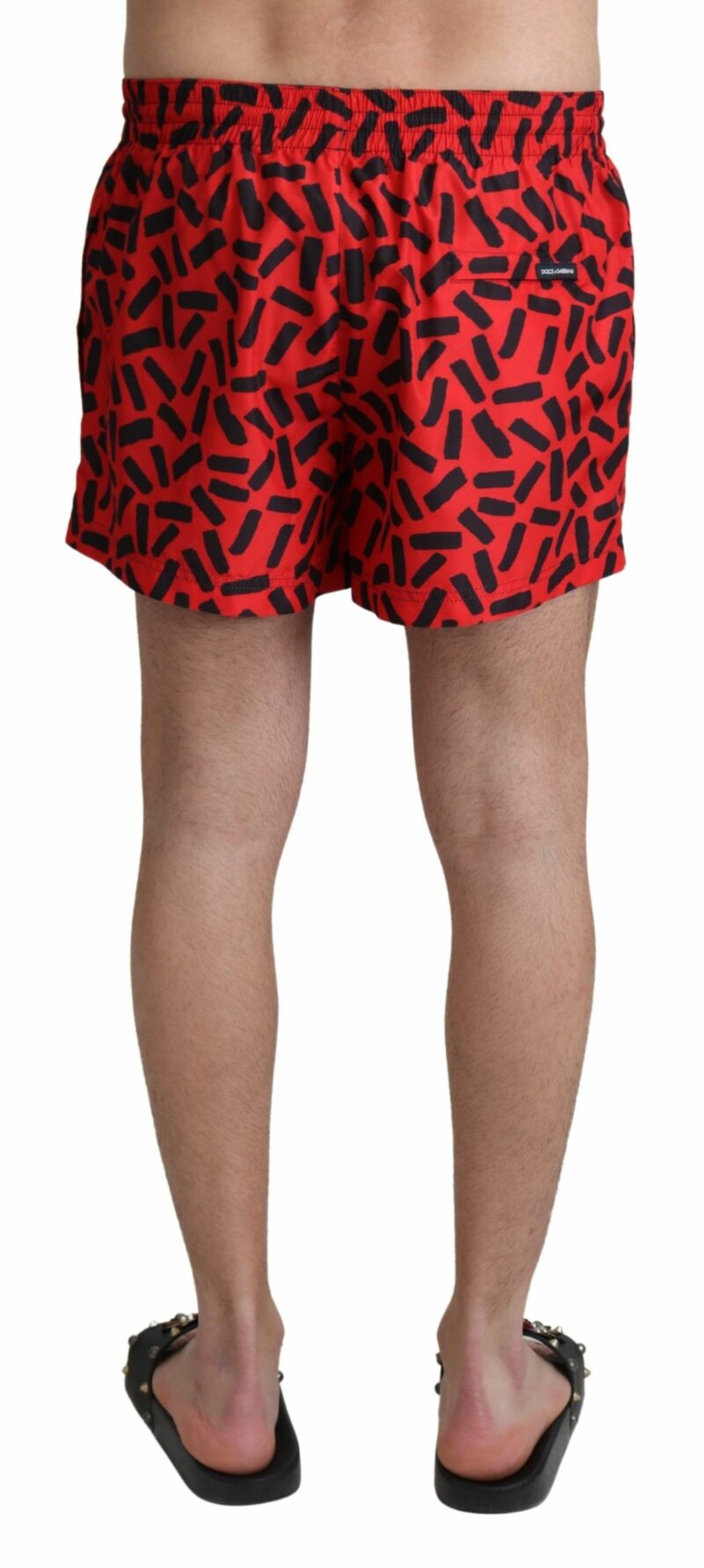 Dolce & Gabbana Radiant Red Drawstring Swim Trunks - Image 3