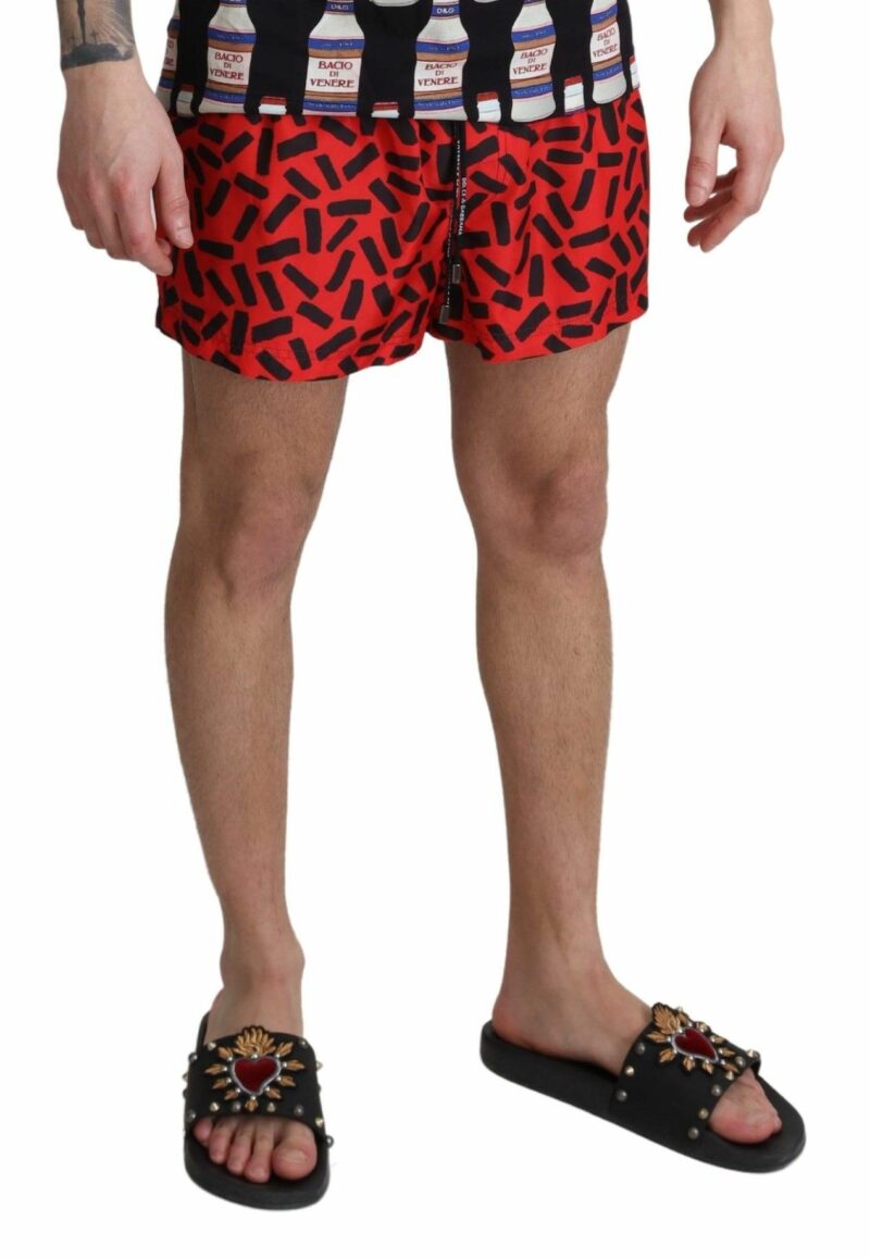 Dolce & Gabbana Radiant Red Drawstring Swim Trunks - Image 4