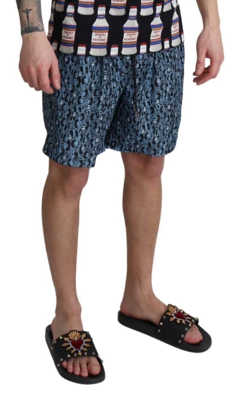 Dolce & Gabbana Chic Blue Drawstring Swim Trunks - Image 4