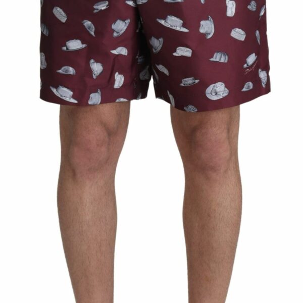 Dolce & Gabbana Elegant Maroon Swim Trunks