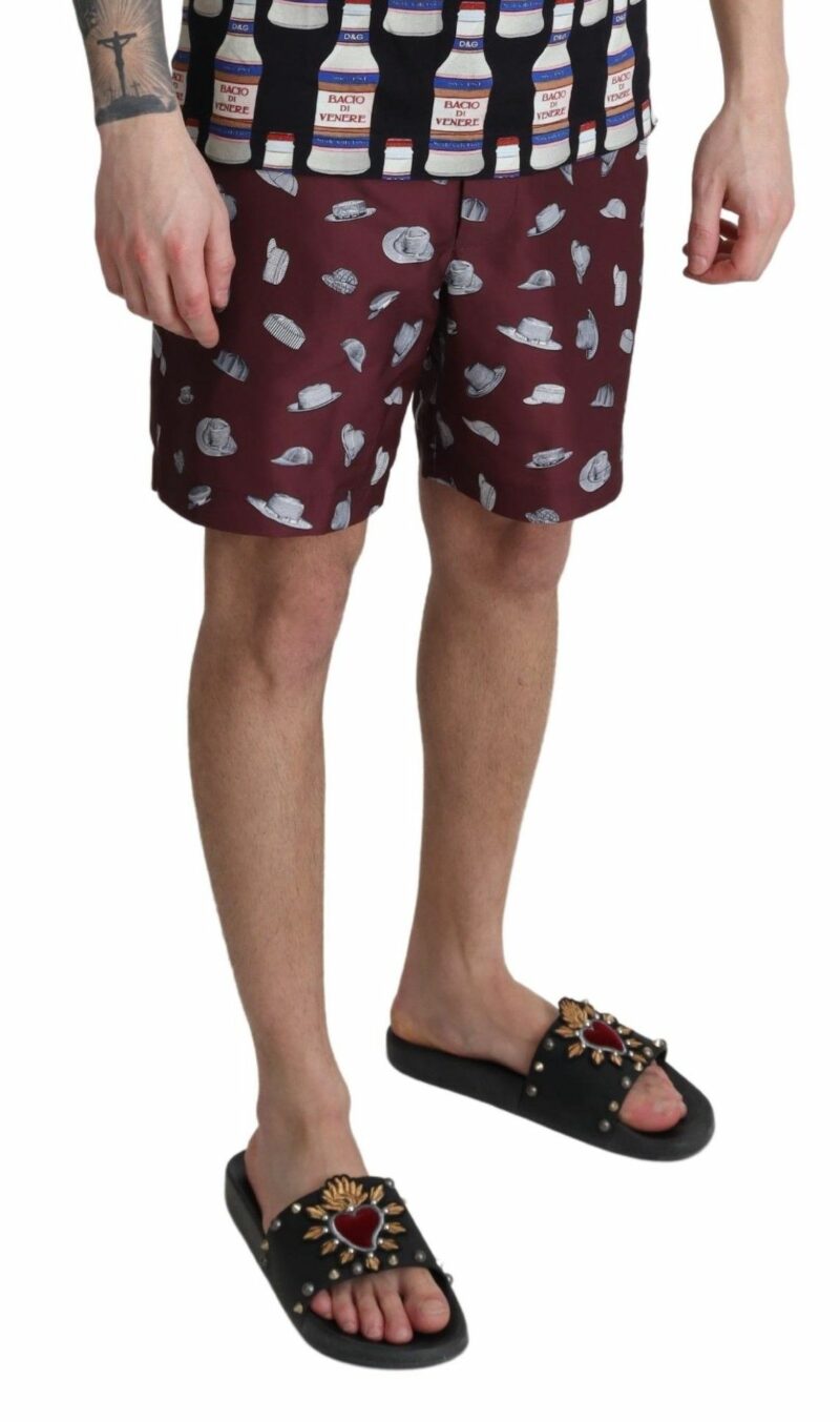Dolce & Gabbana Elegant Maroon Swim Trunks - Image 4
