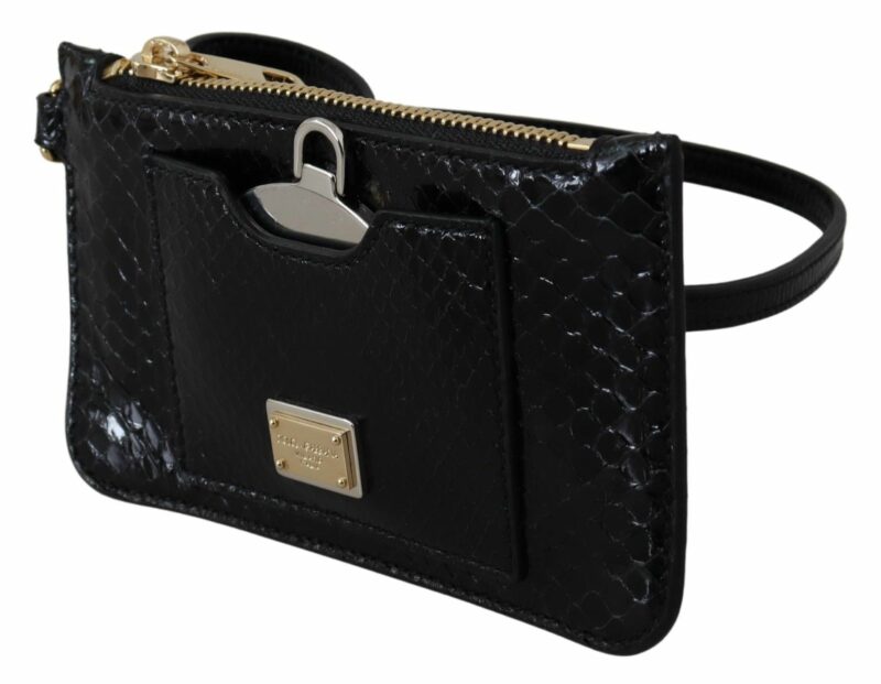 Dolce & Gabbana Elegant Python Pattern Leather Wristlet Wallet - Image 2