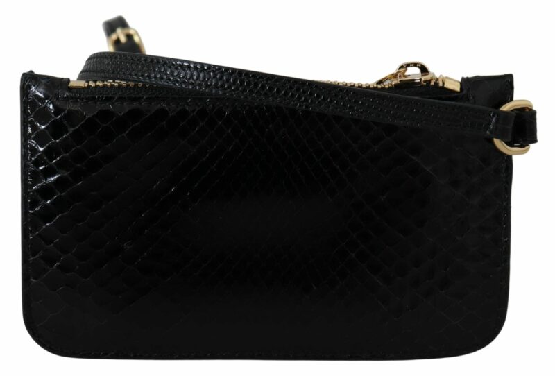 Dolce & Gabbana Elegant Python Pattern Leather Wristlet Wallet - Image 3