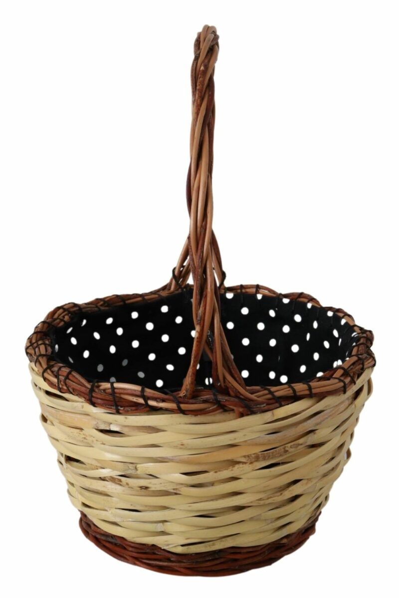 Dolce & Gabbana Chic Beige Wicker Basket Tote Bag - Image 2