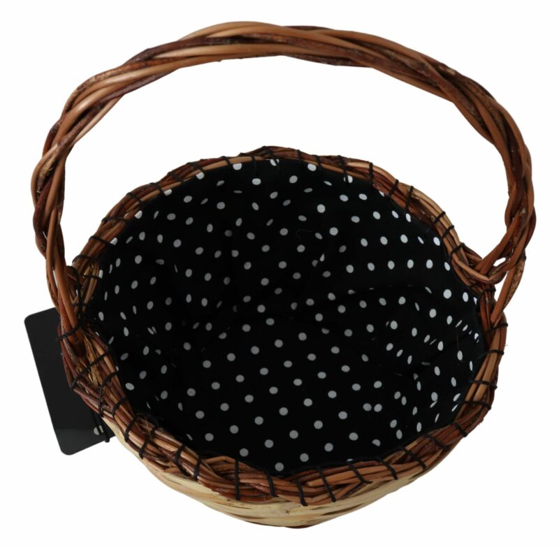 Dolce & Gabbana Chic Beige Wicker Basket Tote Bag - Image 3