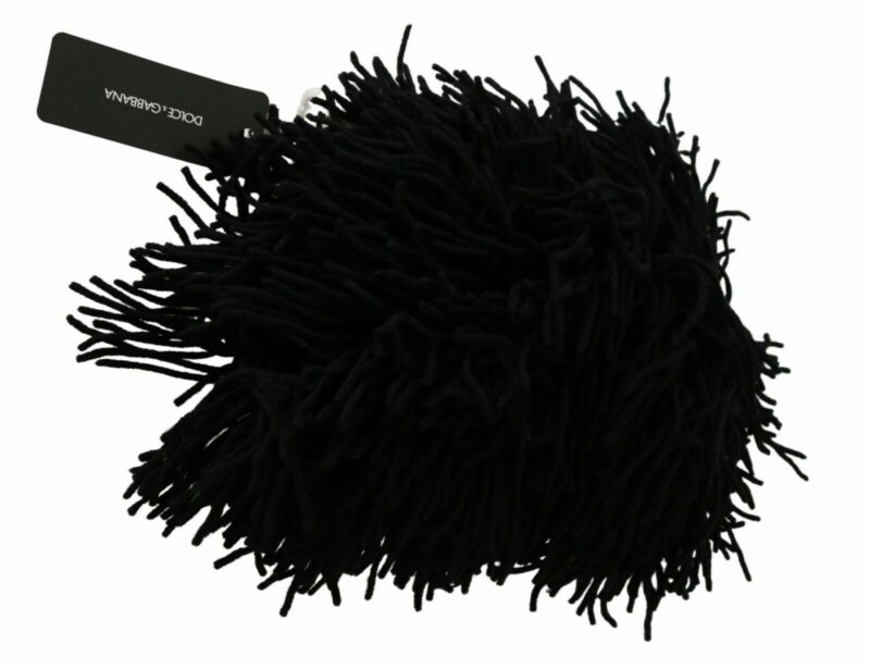 Dolce & Gabbana Black and White Knitted Cashmere Beanie - Image 4