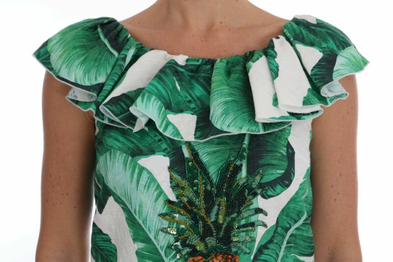 Dolce & Gabbana Elegant Sequined Pineapple Blouse - Image 4