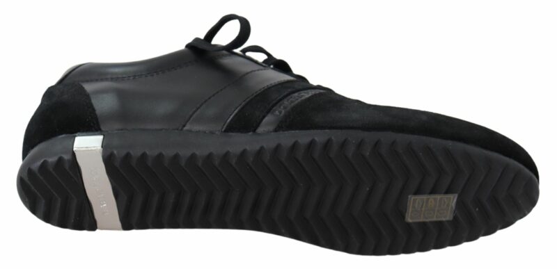Dolce & Gabbana Elegant Black Leather Sport Sneakers - Image 3