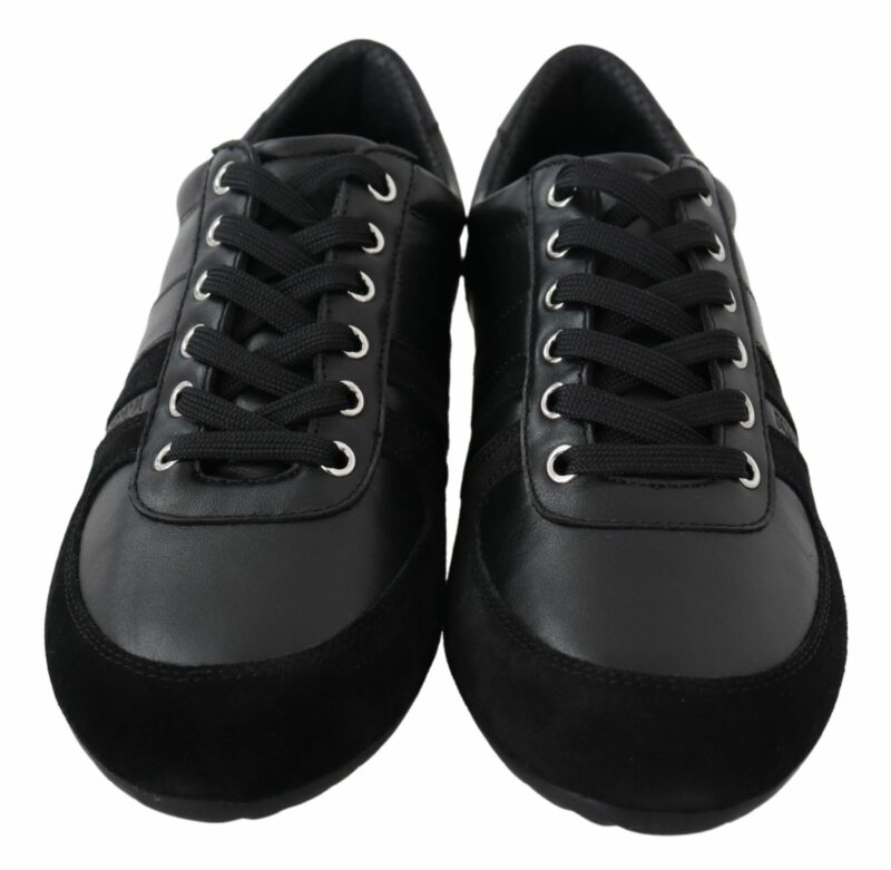 Dolce & Gabbana Elegant Black Leather Sport Sneakers - Image 5
