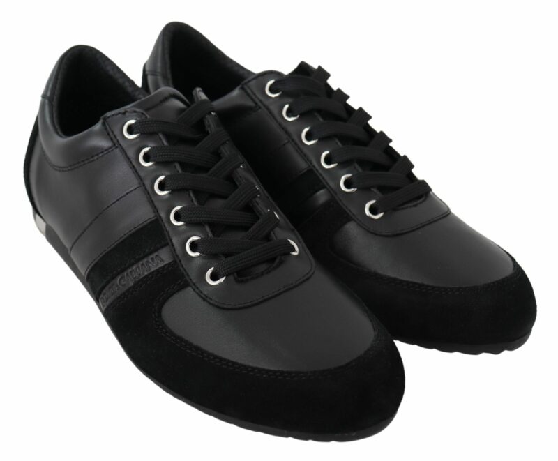 Dolce & Gabbana Elegant Black Leather Sport Sneakers - Image 6