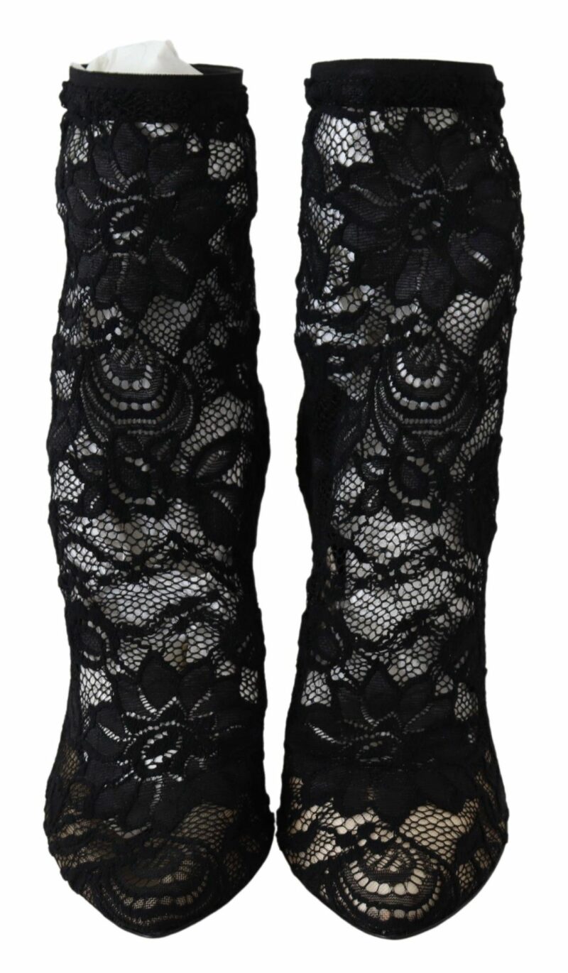 Dolce & Gabbana Black Lace Taormina Pumps Elegance Unleashed - Image 5
