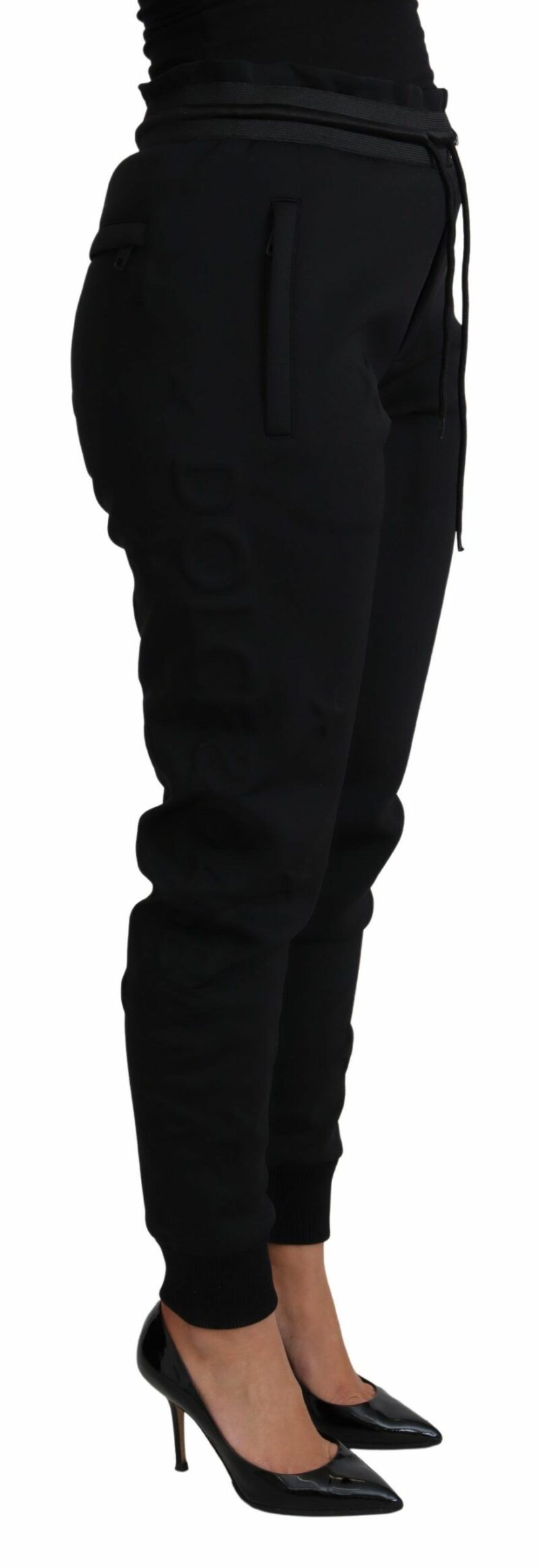 Dolce & Gabbana Elegant Black Jogger Trousers with Iconic Logo - Image 2