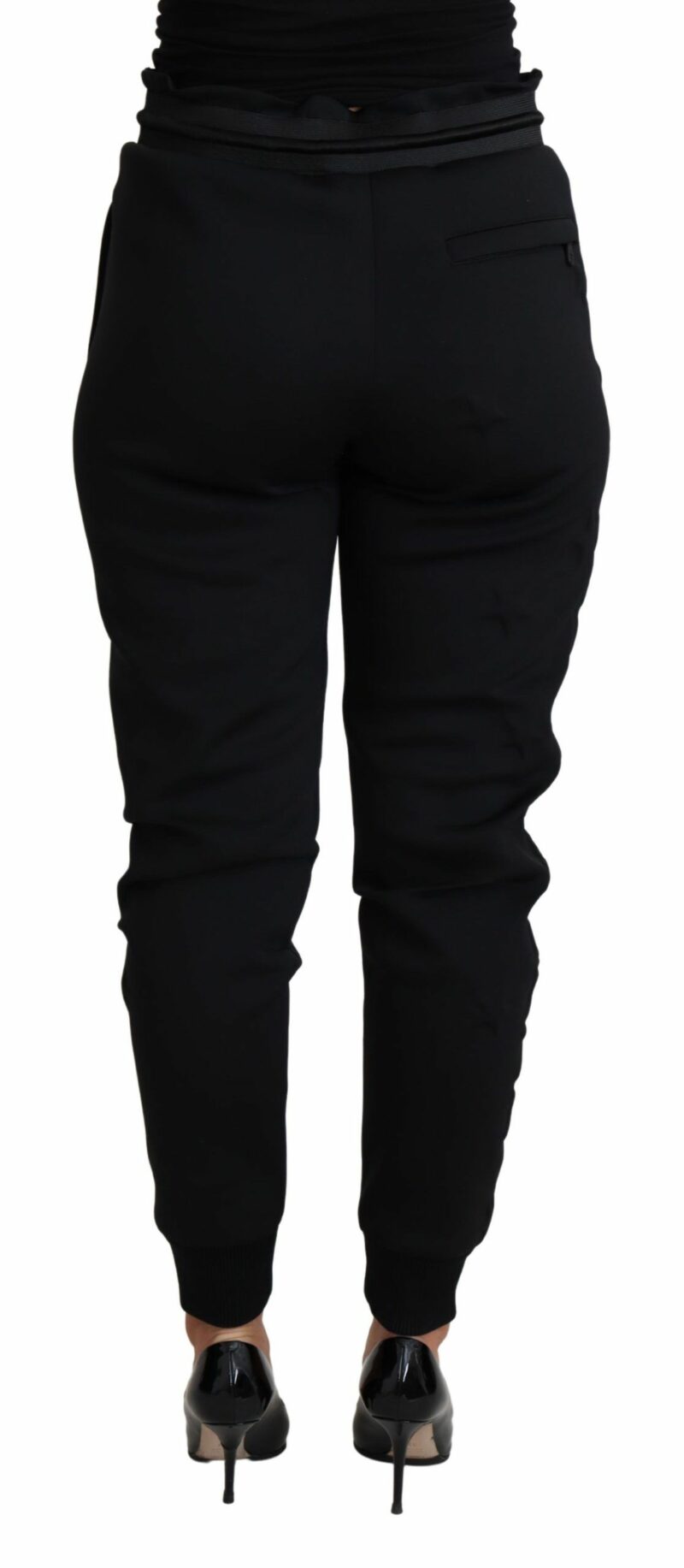 Dolce & Gabbana Elegant Black Jogger Trousers with Iconic Logo - Image 3
