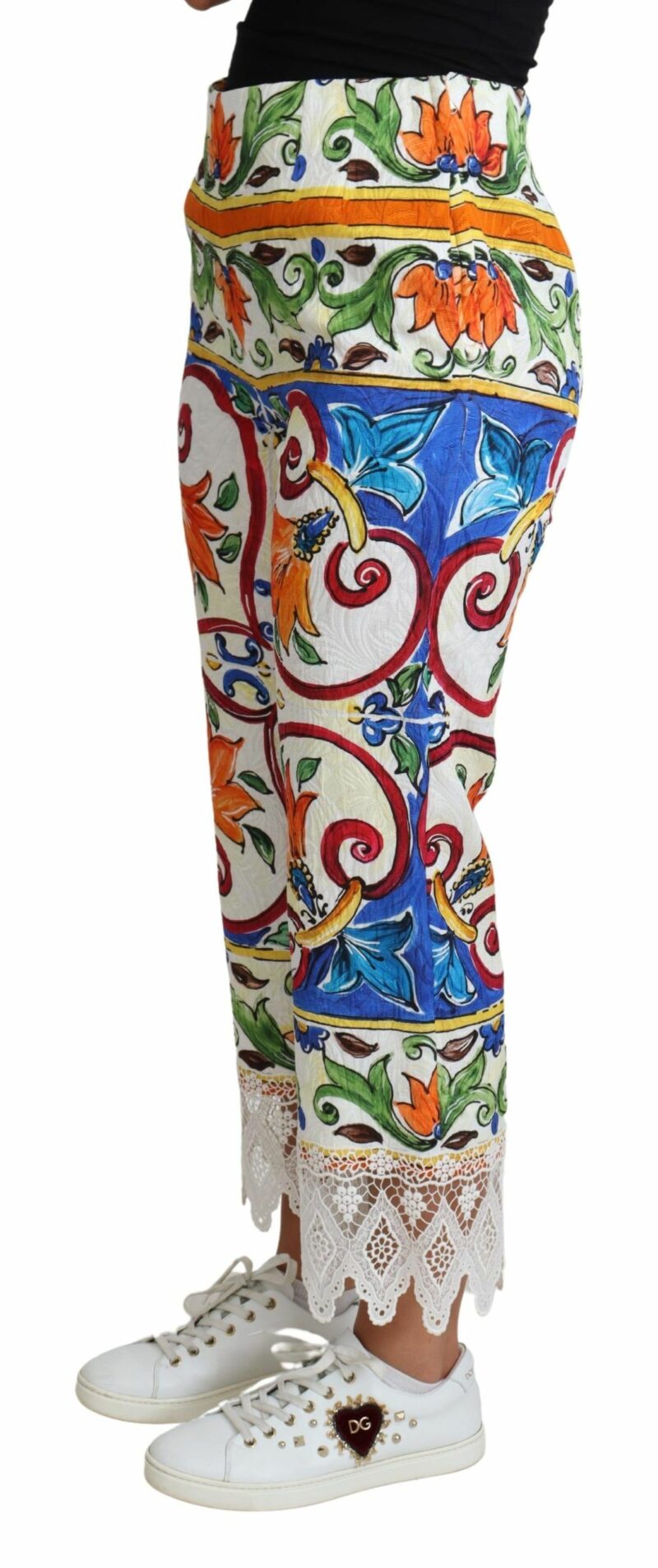Dolce & Gabbana Majolica High Waist Cropped Trousers - Image 2