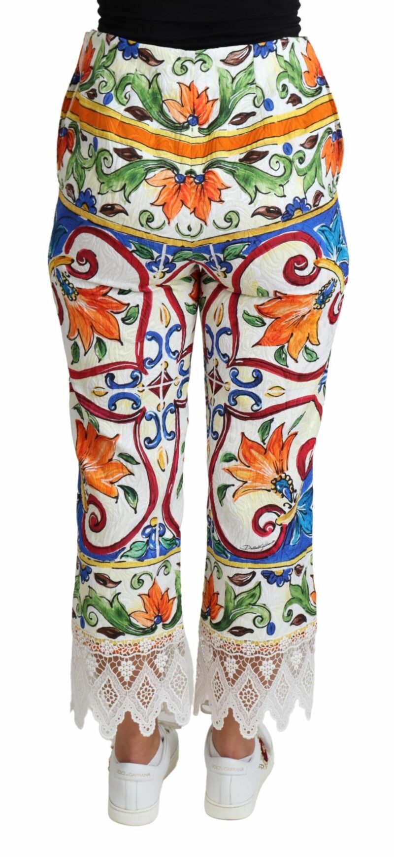 Dolce & Gabbana Majolica High Waist Cropped Trousers - Image 3