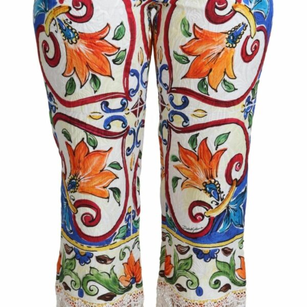 Dolce & Gabbana Majolica High Waist Cropped Trousers