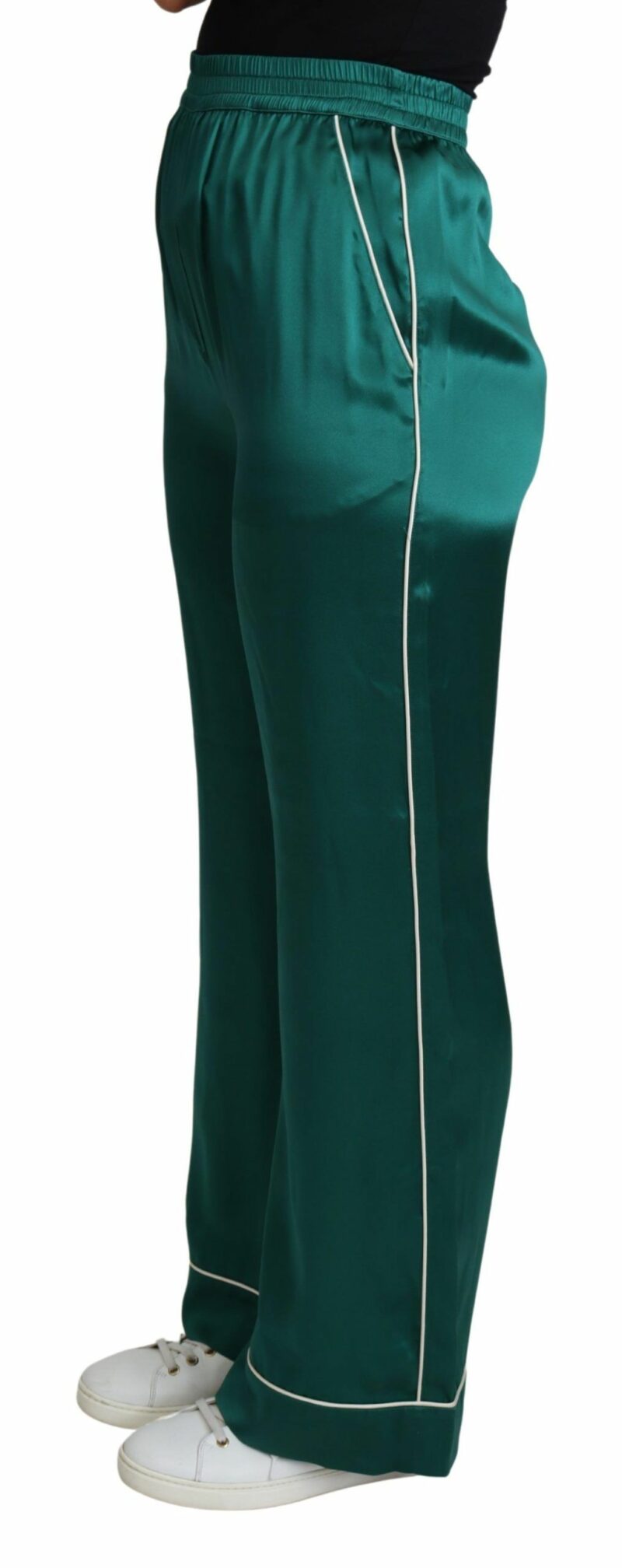 Dolce & Gabbana Exquisite Silk Pajama Trousers in Lush Green - Image 2