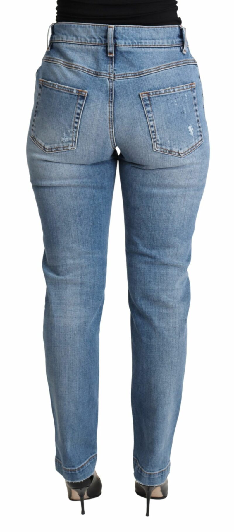Dolce & Gabbana Chic High-Waisted Tattered Skinny Jeans - Image 3