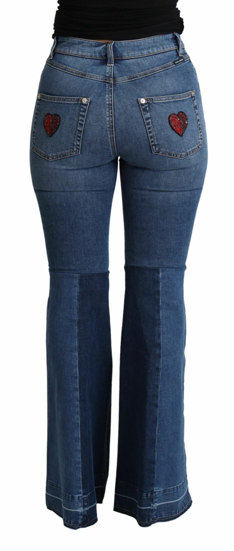 Dolce & Gabbana Elegant Boot Cut Denim Jeans with Amore Patch - Image 3