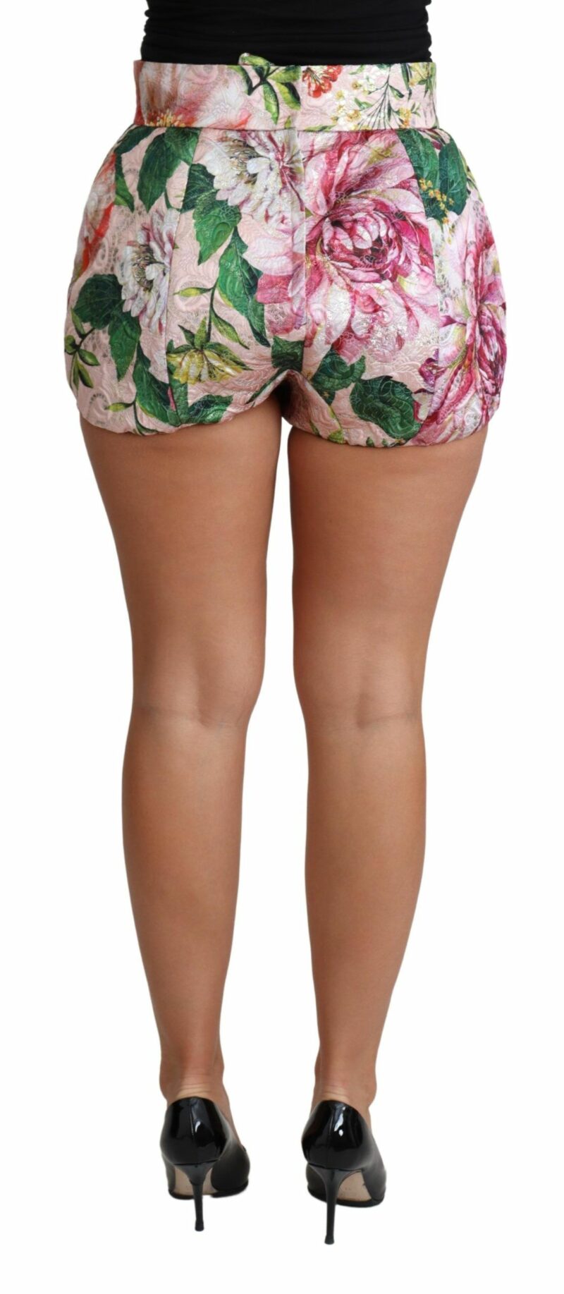 Dolce & Gabbana Chic Pink Floral High-Waist Hot Pants - Image 3