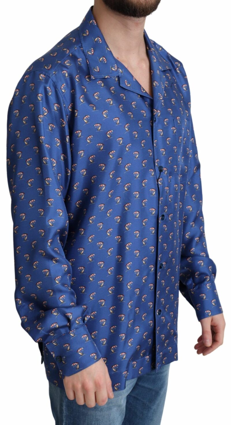 Dolce & Gabbana Silk Beach Chair Print Casual Shirt - Image 2
