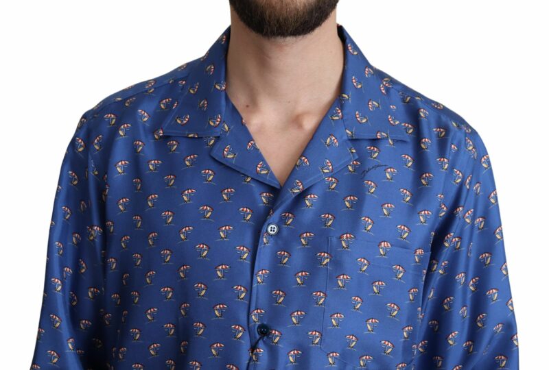 Dolce & Gabbana Silk Beach Chair Print Casual Shirt - Image 4