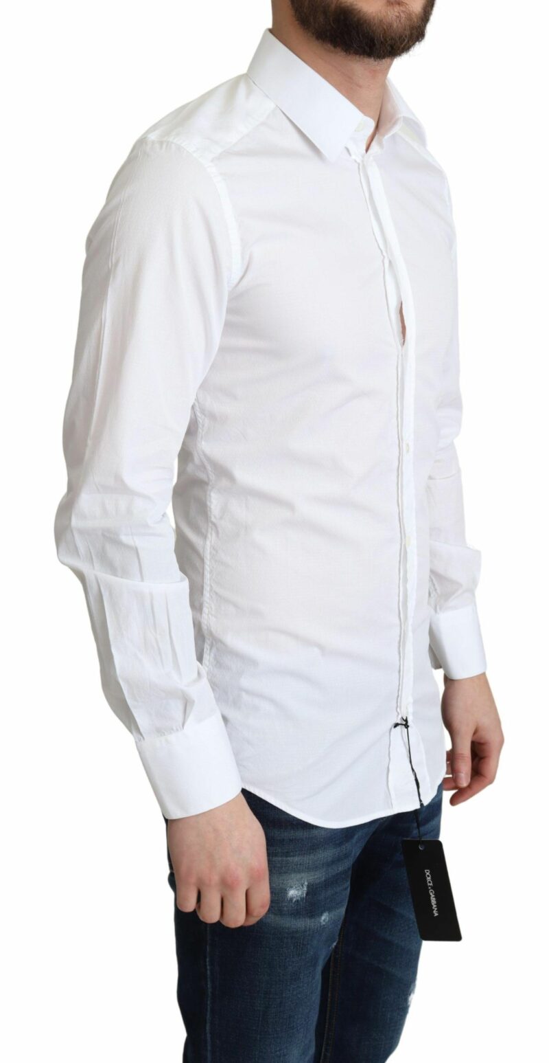 Dolce & Gabbana Elegant White Cotton Dress Shirt - Image 4