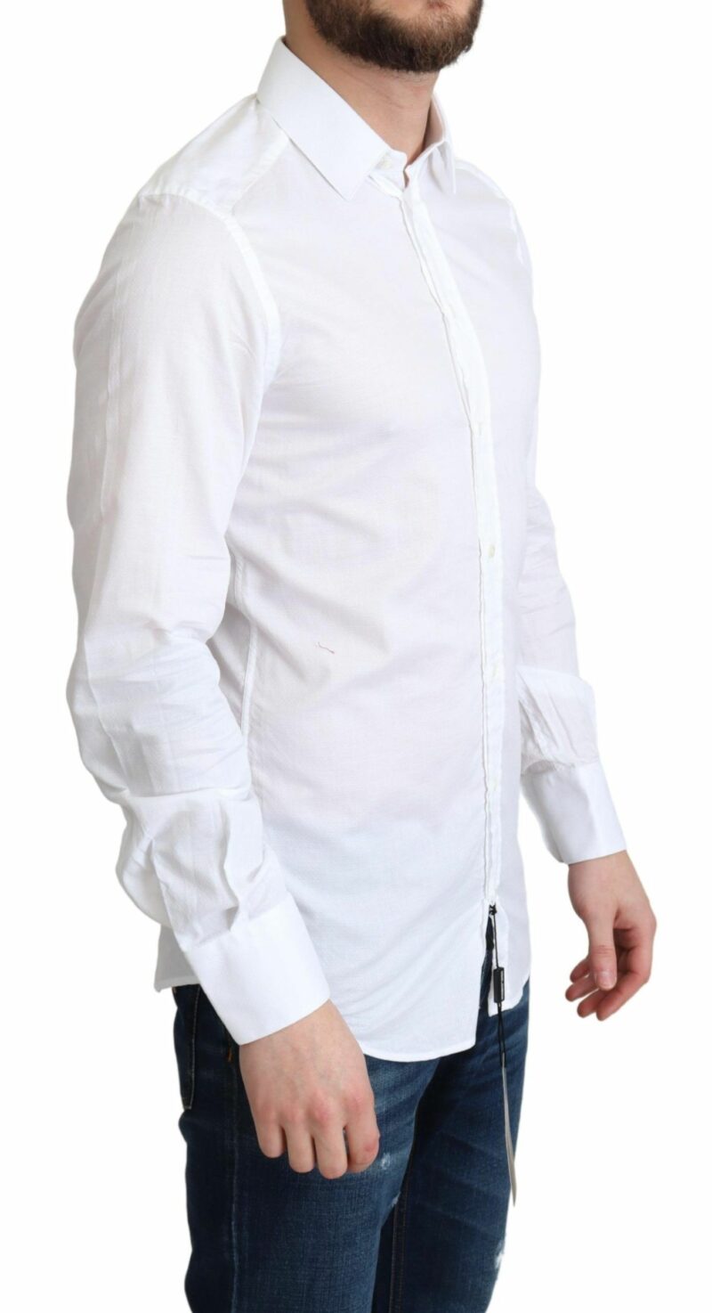 Dolce & Gabbana Elegant White Cotton Dress Shirt Slim Fit - Image 2