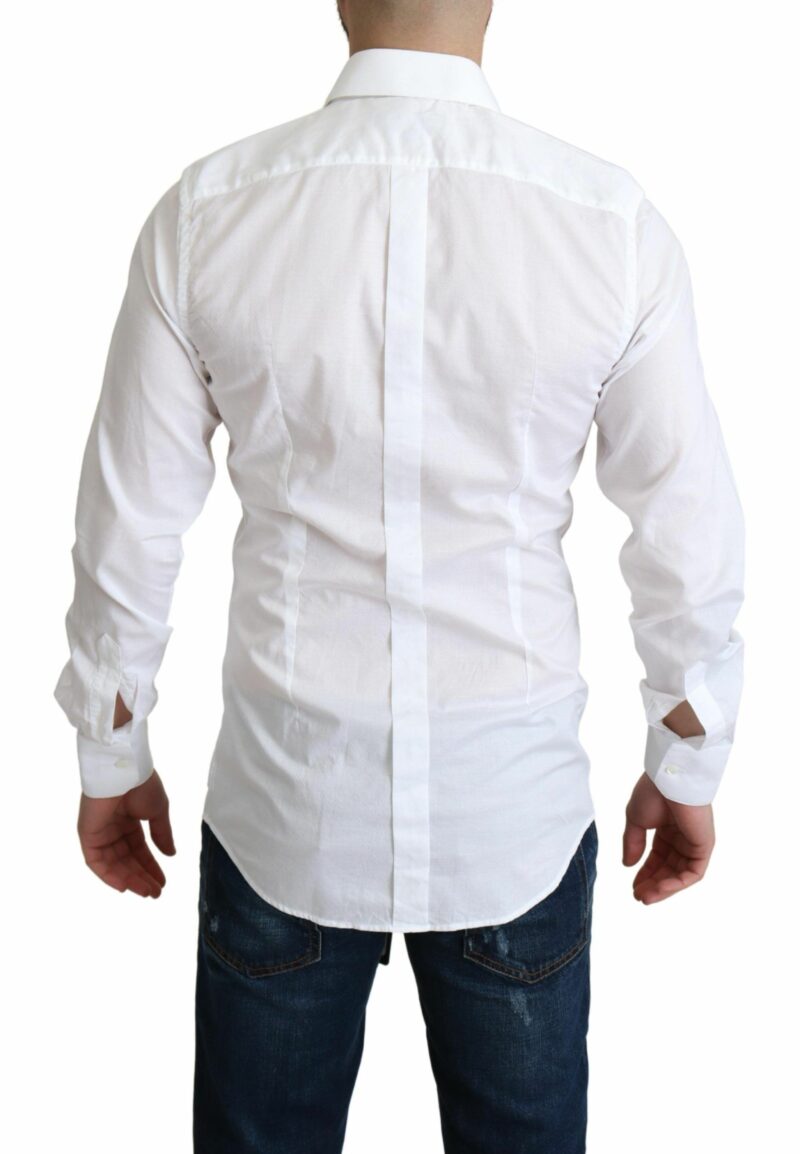 Dolce & Gabbana Elegant White Cotton Dress Shirt Slim Fit - Image 3