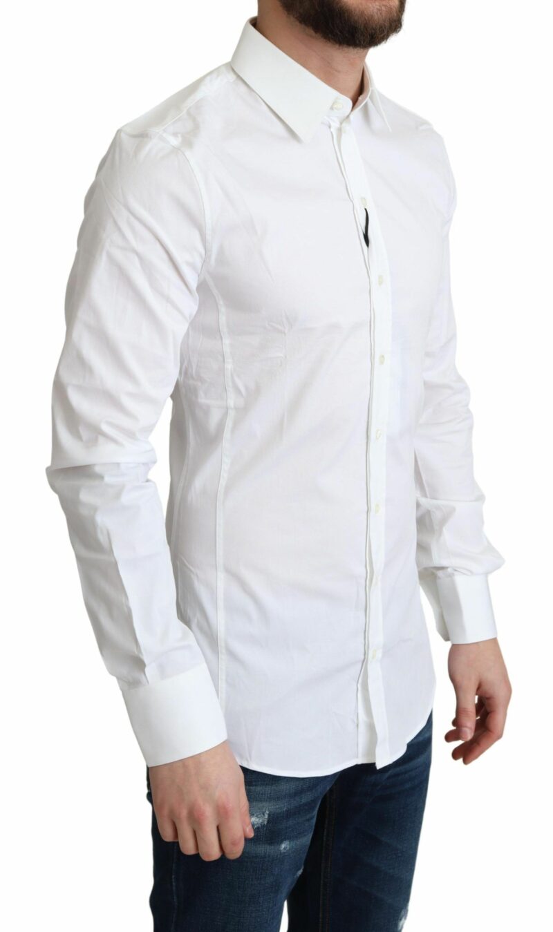 Dolce & Gabbana Elegant White Cotton Stretch Dress Shirt - Image 2
