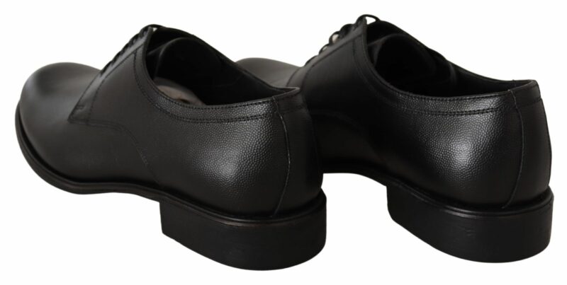Dolce & Gabbana Elegant Black Leather Derby Shoes - Image 3