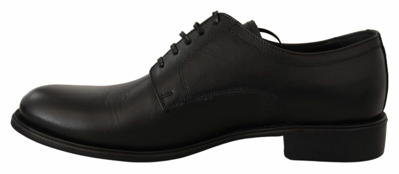 Dolce & Gabbana Elegant Black Leather Derby Shoes - Image 4