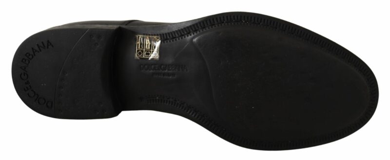 Dolce & Gabbana Elegant Black Leather Derby Shoes - Image 5