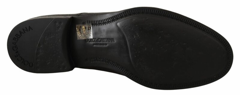 Dolce & Gabbana Elegant Black Leather Derby Dress Shoes - Image 2