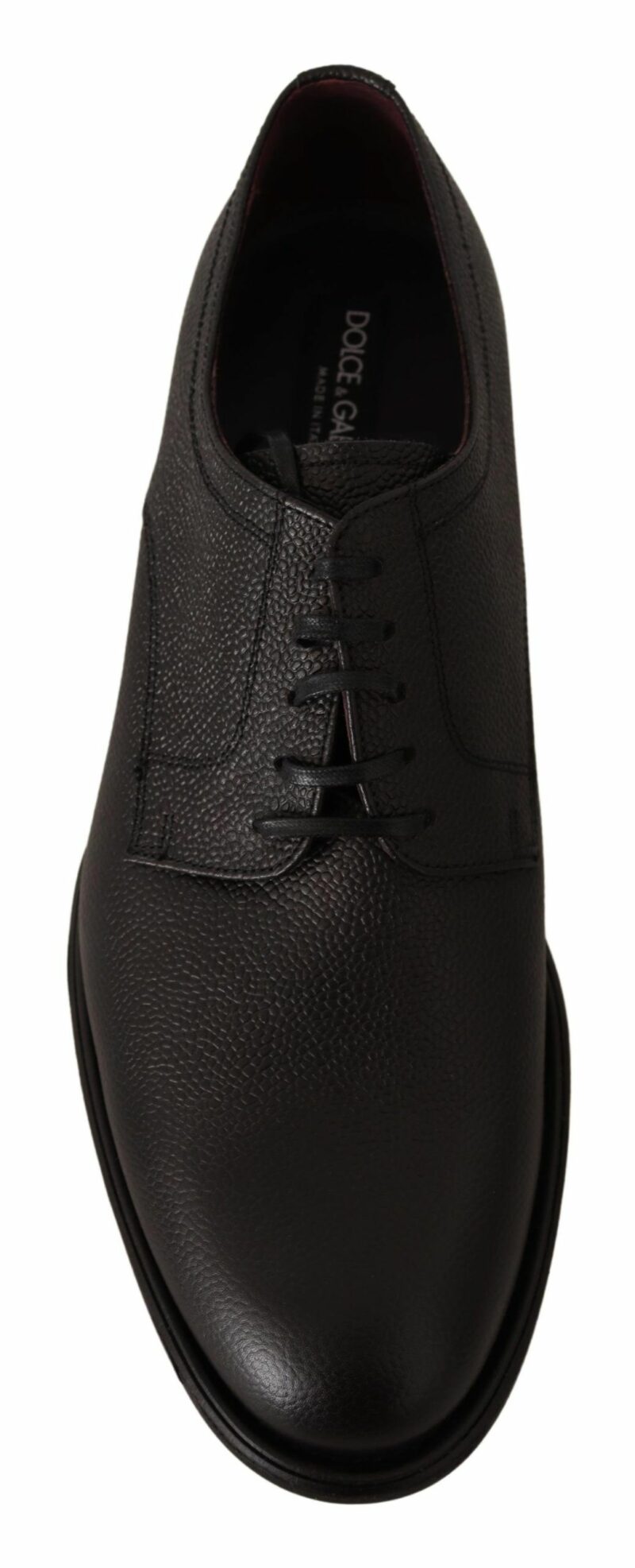 Dolce & Gabbana Elegant Black Leather Derby Dress Shoes - Image 3