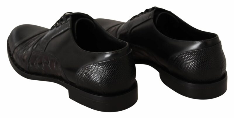 Dolce & Gabbana Elegant Black Derby Oxford Wingtips - Image 5