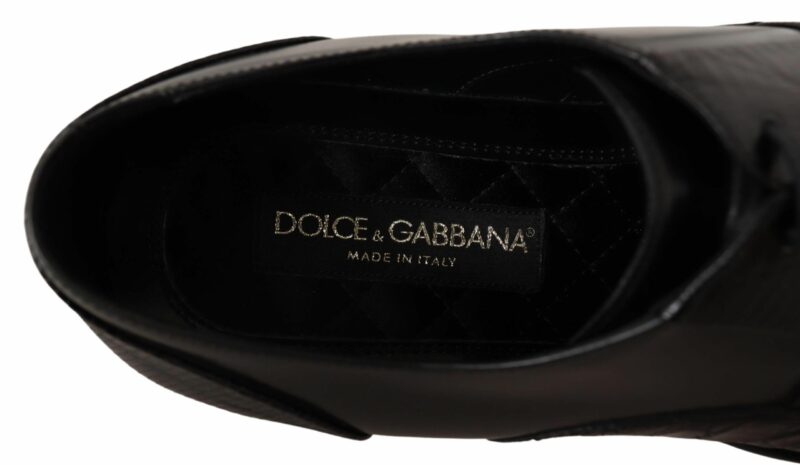 Dolce & Gabbana Elegant Black Derby Oxford Wingtips - Image 8