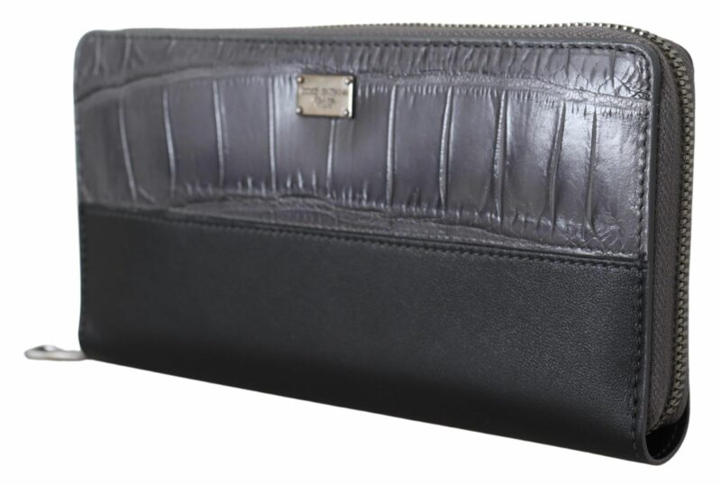 Dolce & Gabbana Elegant Textured Leather Zip-Around Wallet - Image 2