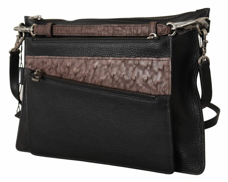Dolce & Gabbana Elegant Black Leather Sling Shoulder Bag - Image 2