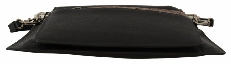 Dolce & Gabbana Elegant Black Leather Sling Shoulder Bag - Image 5