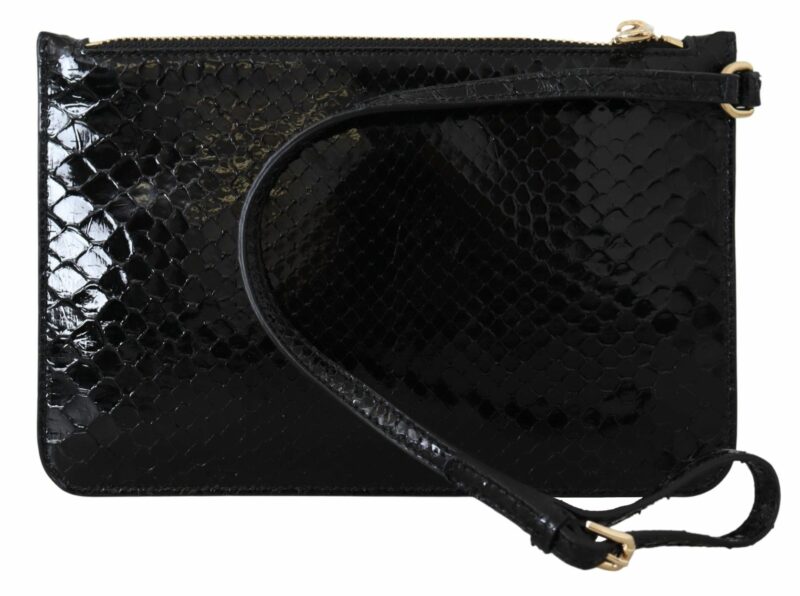 Dolce & Gabbana Exotic Leather Black Wristlet Wallet - Image 4