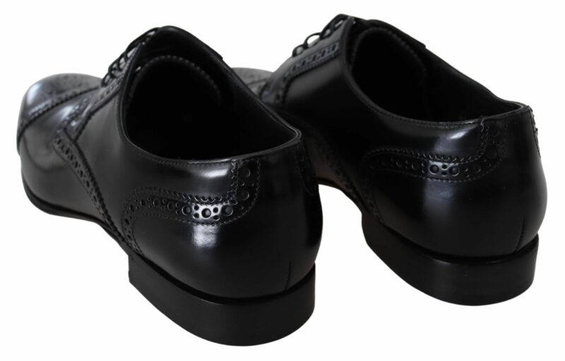 Dolce & Gabbana Elegant Black Leather Formal Derby Shoes - Image 2