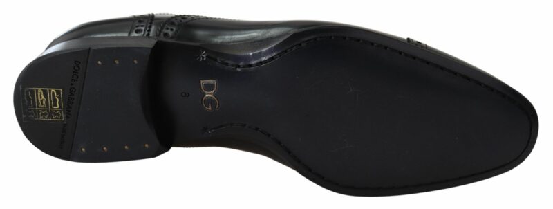 Dolce & Gabbana Elegant Black Leather Formal Derby Shoes - Image 4