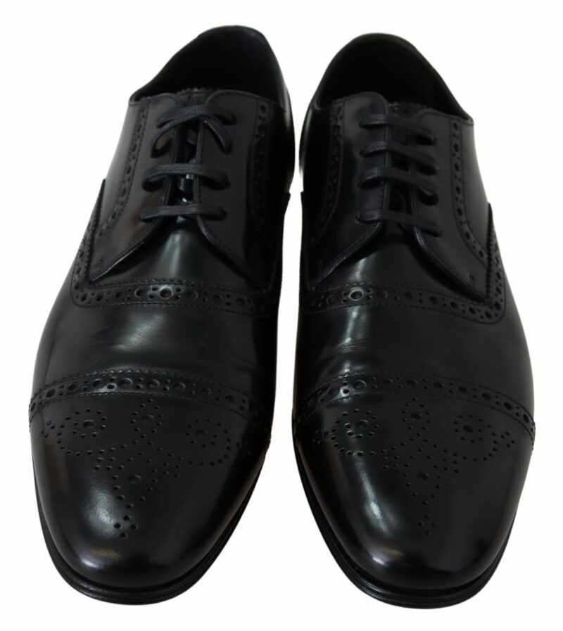 Dolce & Gabbana Elegant Black Leather Formal Derby Shoes - Image 6