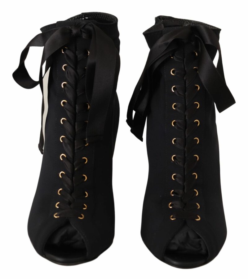 Dolce & Gabbana Elegant Ankle Open Toe Heel Boots - Image 4