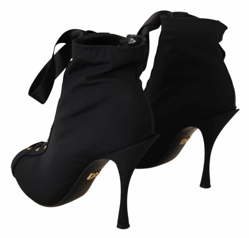 Dolce & Gabbana Elegant Ankle Open Toe Heel Boots - Image 6