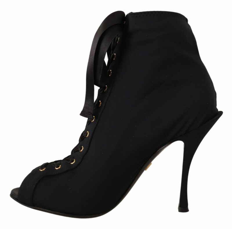 Dolce & Gabbana Elegant Ankle Open Toe Heel Boots - Image 7