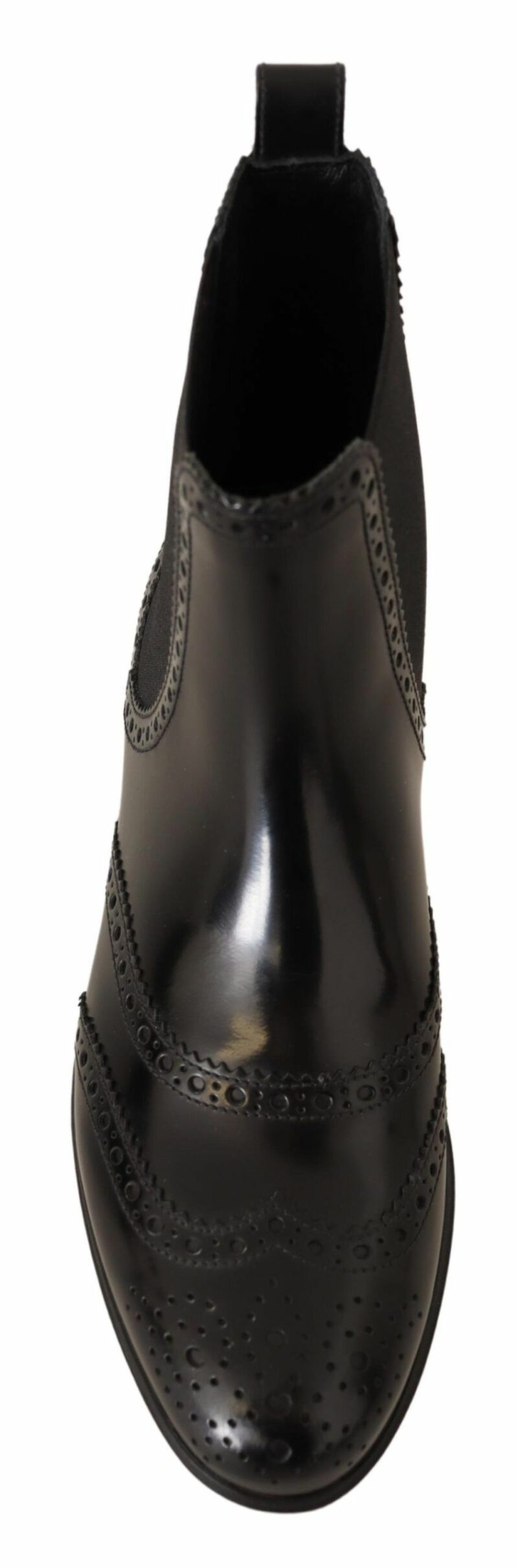 Dolce & Gabbana Elegant Black Ankle Wingtip Oxford Boots - Image 5