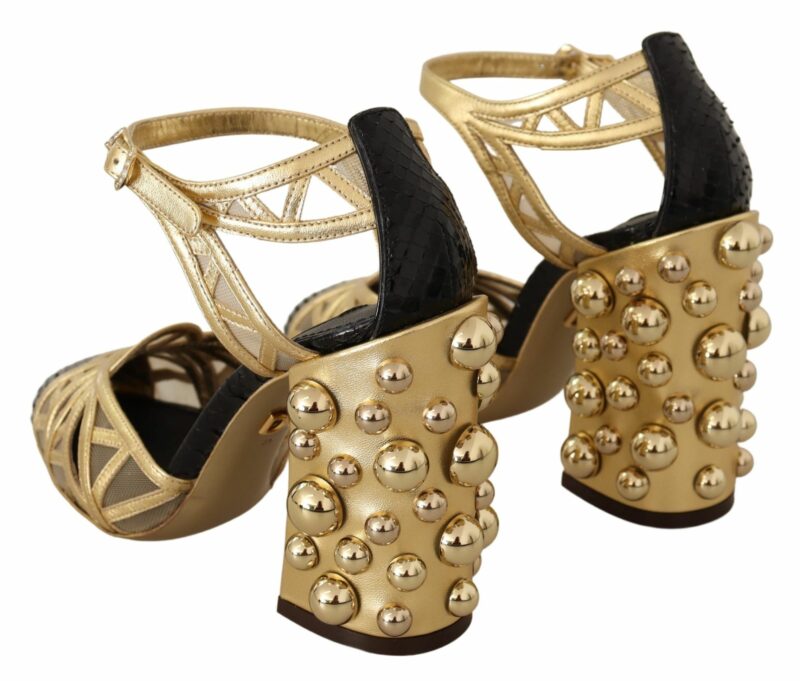 Dolce & Gabbana Elegant Crystal Studded Leather Pumps - Image 3