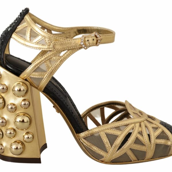 Dolce & Gabbana Elegant Crystal Studded Leather Pumps